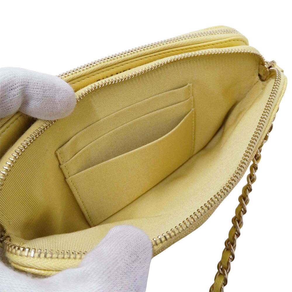 CHANEL Yellow Caviar Leather Wallet - Picture 7 of 12